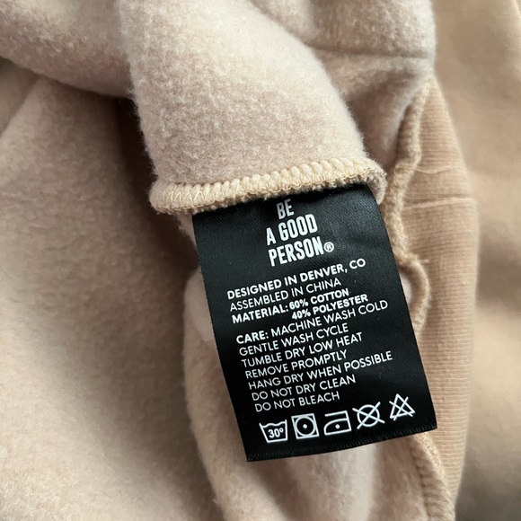 Be A Good Person Signature Hoodie - Cream/Coffee - Picture 6 of 6